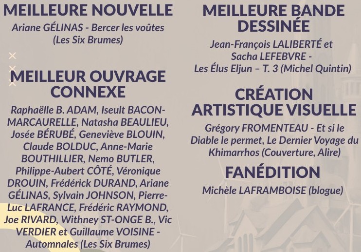 Les lauréats du prix Boréal 2025
